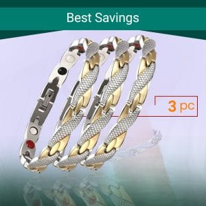 Gold Plating Negative Ion Balance Bio Magnetic Bracelet(3pc)