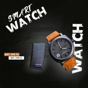 Summer Combo Watch With Lather Wallet