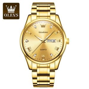 Olevs 5563 Men’s Quartz Watch Golden